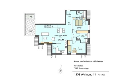 3-Zimmer Dachgeschoss Neubauwohnung in Unterensingen