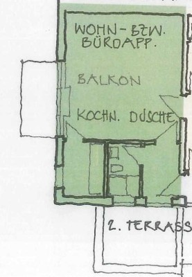 Ruhige helle 1-Zimmer-Wohnung mit Balkon und Sonnenterrasse