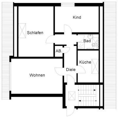 3-Zimmer-Dachgeschoss-Wohnung in der Nähe des Nordparks