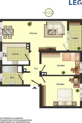 Demnächst frei! 3-Zimmer-Wohnung in Bocholt