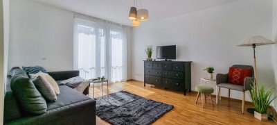 Zentrale, möblierte, offene und helle 3-Zimmer Wohnung mit großem Balkon