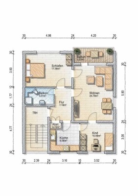 3-R-Wohnung mit toller Aufteilung + Balkon - einfach schön wohnen