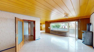 Großzügige Dreizimmerwohnung mit Balkon und Garten in Neuburgweier