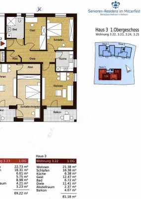 Nur für Senioren: 3-Zimmer-Wohnung mit Balkon im Betreuten Wohnen
