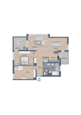 Moderne 3,5-Zimmer-Wohnung im Neubau – Ihr neues Zuhause im Dachgeschoss in Alfdorf! Wohnung Nr. 7