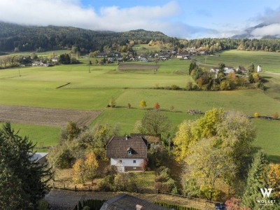 Charmantes Massivhaus mit rund 2.000 m² Baugrund in idyllischer Lage von Villach