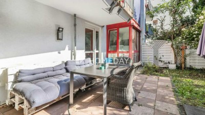 Gepflegte 3-Zimmer-Wohnung mit Terrasse, Gartenanteil und TG-Doppelparker in Frankfurt-Sachsenhausen