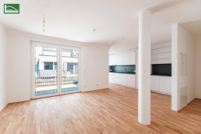 Erstbezug mit Terrasse und hochwertiger Küche nahe Kagraner Platz! Top Ausstattung und Klima-Vorbereitung!