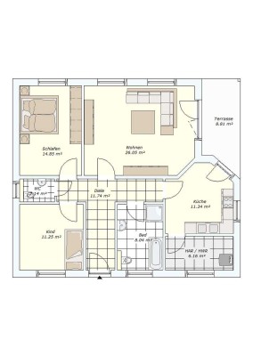 3 Zimmer, Ton-Dachziegel, L-W-Wärmepumpe, Fußbodenhz., freie Grundriss-Planung … Grdst.-Preis inkl.