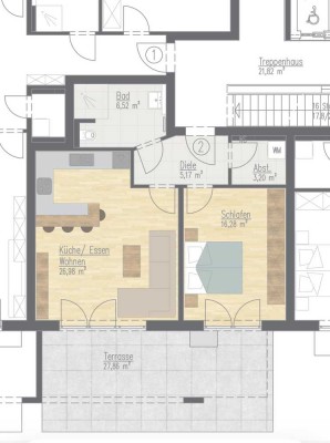 Helle 2-Zimmer Wohnung Terassenwohnung in Waldkraiburg