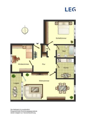 Mittendrin statt nur dabei. Mit neuen Bad und PVC Bodenbelag.