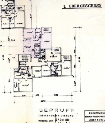 4 Zimmer 1 OG Loggia und Tiefgaragenplatz. Derzeit vermietet. Renovierungsbedürftig.