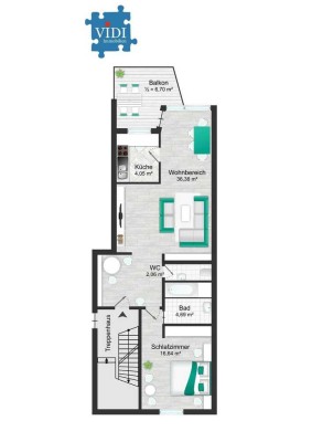 Charmante 2-Zimmer-Wohnung mit Balkon in ruhiger Lage