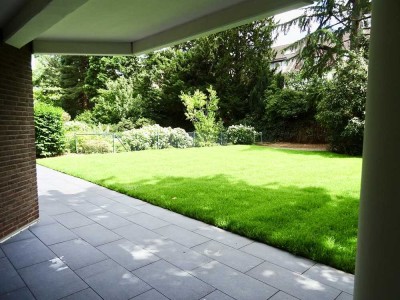 Exklusive 4 Zimmer-Souterrainwohnung mit gr. Garten, Terrasse & Sauna in Düsseldorf-Niederkassel