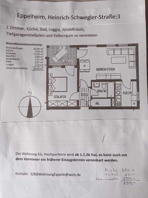 Helle 2-Zimmer-Wohnung mit Balkon in Eppelheim