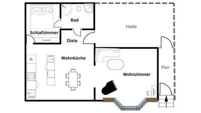 Erstbezug nach Sanierung mit Einbauküche: Stilvolle 2-Raum-EG-Wohnung mit geh. Innenausstattung