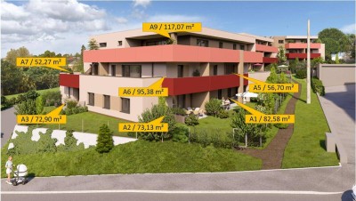 Lichtdurchflutete 4-Zimmer Wohnung mit Weitblick in den STADTTERRASSEN PEUERBACH - provisionsfrei!