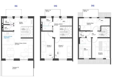 Exklusives 4,5-Zimmer-Reihenhaus mit gehobener Innenausstattung und EBK in Leipzig Seehausen