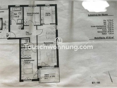 Tauschwohnung: Suchen Wohnung mit Garten, haben günstige 90m2 Wohnung
