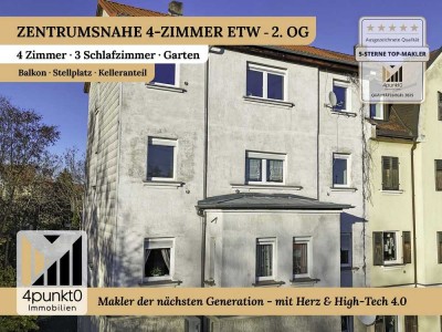 Zentrumsnahe 4-Zimmer-ETW 2. OG Balkon, Garten, Stellplatz