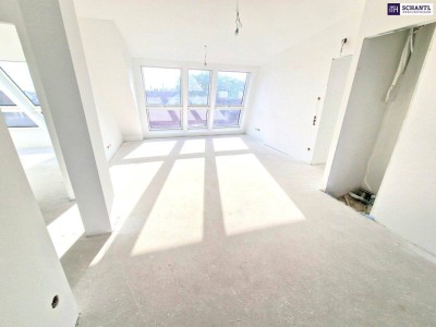 Preisreduktion! Exklusives Familienparadies über den Dächern – Stilvolle 4-Zimmer-Dachgeschosswohnung mit zwei Terrassen + moderner Luftwärmepumpe + Klimaanlage