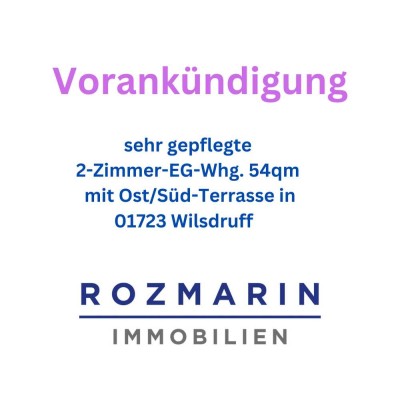 gepflegte 2-Zimmer-EG-Whg. mit Terrasse in 01723 Wilsdruff nähe Dresden