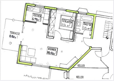 Attraktive 2-Zimmer-ETW mit Terrasse und Stellplatz