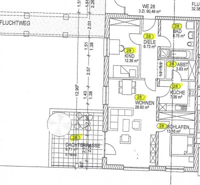 Stilvolle 3-Zimmer-Penthouse-Wohnung mit Einbauküche in Kelheim