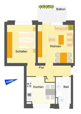 2 Zimmer-Wohnung mit Balkon