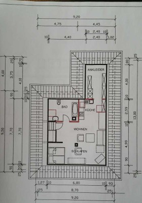 Helle, freundliche, renovierte 1-Raum-DG-Wohnung in Wernau