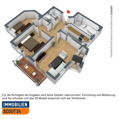 Schöne, helle und ruhige 3 1/2 Zimmer OG Wohnung