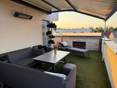 Luxuriöse Dachterrassen-wohnung in Pasching-Exklusives Wohnen mit Sauna, Outdoor-Küche&amp;Panoramablick (Provisionsfrei)