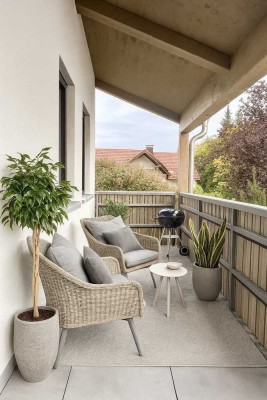 Familienglück in Aubing - Wunderschöne 3 Zimmerwohnung mit tollem überdachten Südbalkon