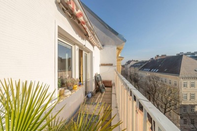 ab 01.03.25: gemütliche 2 Zi. Dachgeschosswohnung mit Terrasse - perfekte Lage - U1 Taubstummengasse!