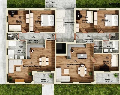 Intelligent geplantes Raumkonzept - 3 Zi.- EG - Whg. mit großzügiger Ausstattung