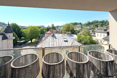 Vollmöbliert - ready to move!Wohnung mit Blick zur Festung und auf die historische Altstadt Salzburgs