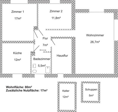 Erstbezug nach Sanierung: schöne helle 3-Zimmer-Wohnung zur Miete in Falkenberg/Elster