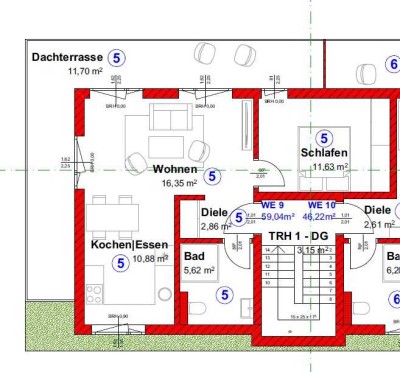 neu erstellte 2 Zimmerwohnung mit großer Terrasse - Erstbezug 870,00 warm