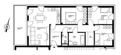 PROVISIONSFREI - Helle 4-Zimmer-Wohnung mit Balkon - geförderte Miete ODER geförderte Miete mit Kaufoption - 4 Zimmer