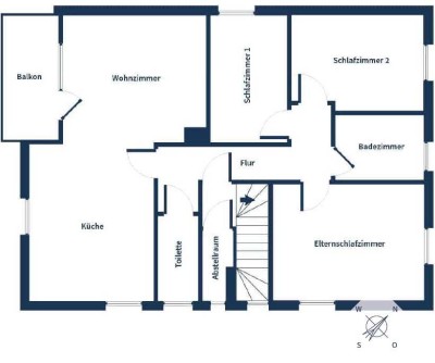 Gepflegte 4-Zimmer Dachgeschosswohnung mit Balkon in Herforst