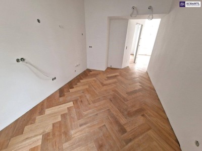 Revitalisiertes Altbaujuwel – alles, was das Herz begehrt! 3-Zimmer-Wohnung mit Klimaanlage, Terrasse, Luftwärmepumpe &amp; edler Ausstattung mit Fischgrätparkett – überzeugen Sie sich selbst