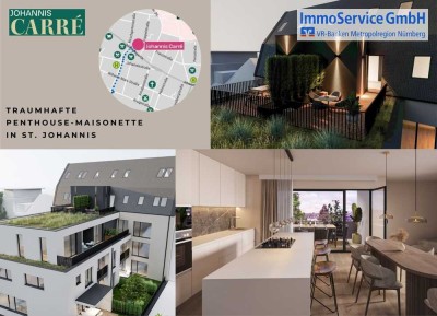 Traumhafte 4,5-Zimmer-Penthouse-Maisonette auf 2 Etagen, mit Dachterrasse und Loggia - St. Johannis.