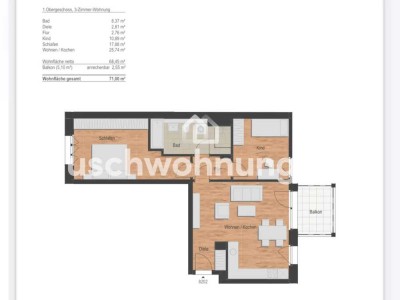 Tauschwohnung: SÜDLICHE INNENSTADT: Moderne 3-Zimmer-Wohnung