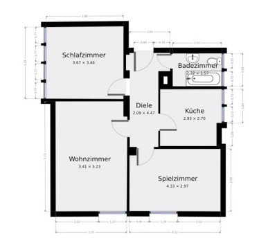 Ruhige, am Waldrand gelegene 3 ZKB Dachgeschosswohnung in Bad Laasphe-Bermershausen