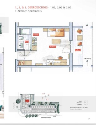 Vollmöbliertes 1-Zimmer-Apartment  mit Balkon & All-in-Service - Zähringer Str. 300, (ehem.THE FIZZ)