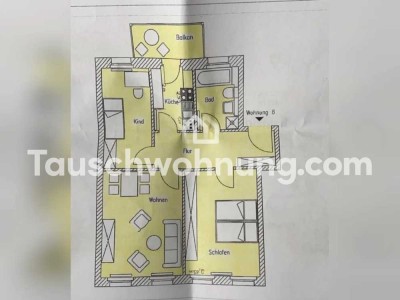 Tauschwohnung: Schöne 3-Raumwohnung mit Tageslicht Bad und Balkon