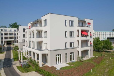 Dusch- und Wannenbad, Parkett, Terrasse, Einbauküche, Fußbodenheizung,