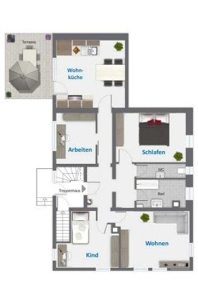 4-Zimmer-Wohnung mit Terrasse und EBK in Rottenburg a. N., Ortsteil Weiler