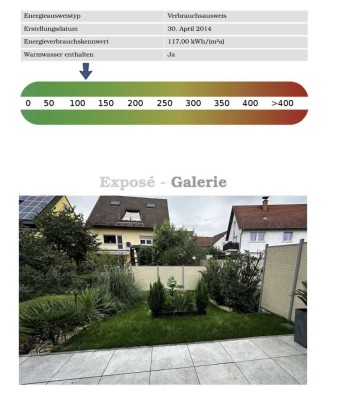 Etagenwohnung Garten Terrasse und Balkon
