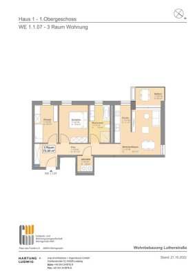 3 - Raum - Wohnung im Neubau Lutherstraße